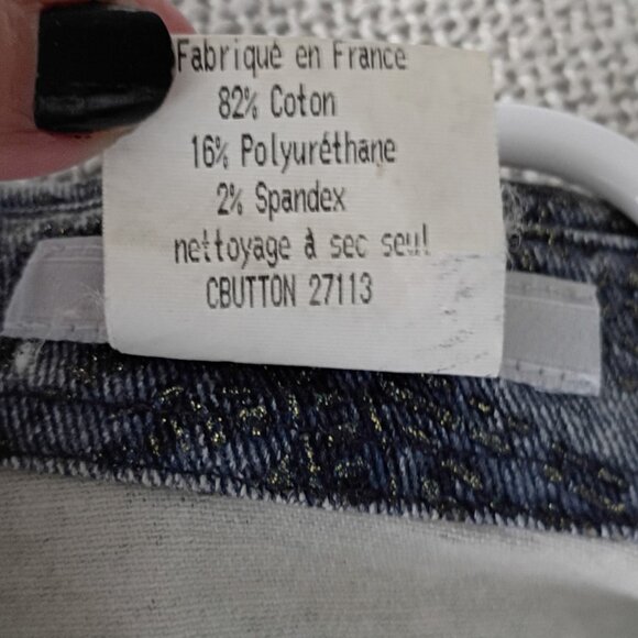 Vertigo Paris Designer Denim Jacket & Flared Pants Set – Grey Metallic Size M - Picture 10 of 12